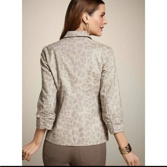 Chico's Kareleen Metallic Leopard Ruched Jacket - Picture 2 of 9